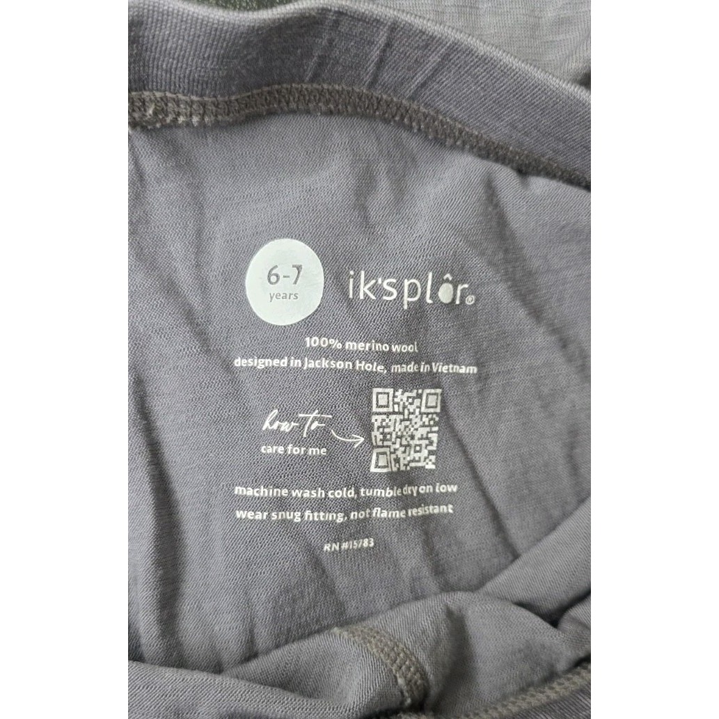 Ik'splor Girls 6-7yr Merino Wool Lightweight Adventure Leggings Purple Gray Base — image 4 of 4